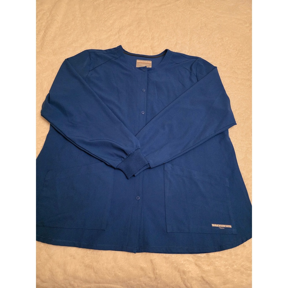 Skechers by Barco Women 2XL Royal Blue Snap Front Scrub lightweight Jacket